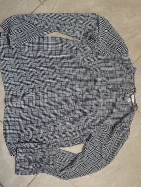 a new day Black and White Plaid Blouse